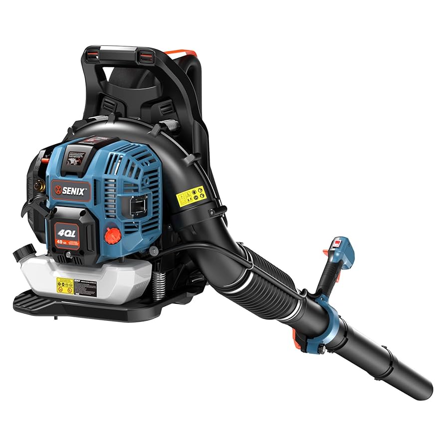 saemama SENIX 4QL 49 cc 4-Cycle Backpack Gas Leaf Blower, Up to 600
